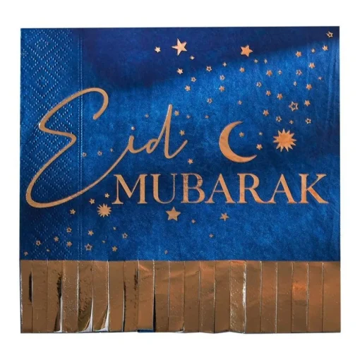 Eid Mubarak Servietter Marineblå og Gull