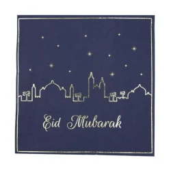 Eid Mubarak Servietter Mørkeblå