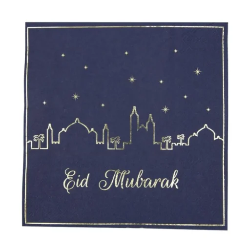 Eid Mubarak Servietter Mørkeblå