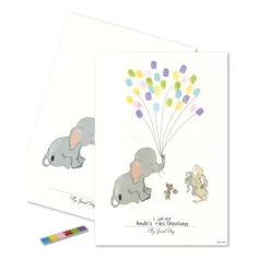 Elefant Fingeravtrykk Plakat Pastellfarger