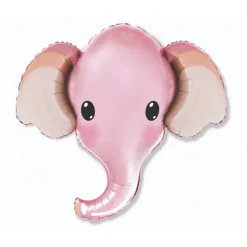 Elefant Folieballong Lyserosa