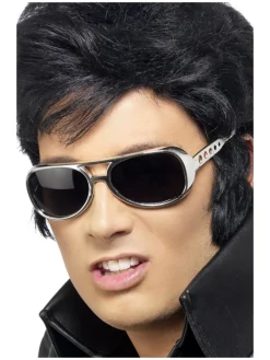 Elvis® 70-talls Solbriller Sølv