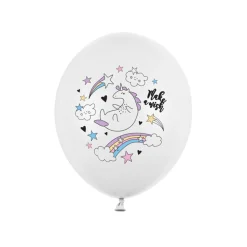 Enhjørning Ballonger Pastell Hvit