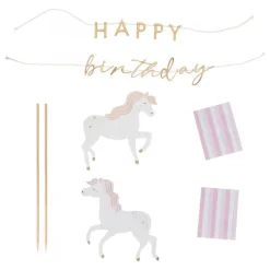 Enhjørning Happy Birthday Kaketopp