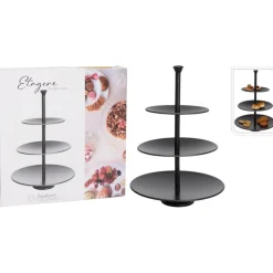 3-etasjers Kakefat Svart