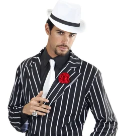 Fedora Gangsterhatt Hvit