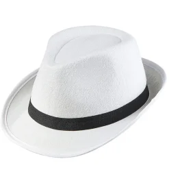 Fedora Gangsterhatt Hvit