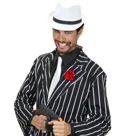 Fedora Gangsterhatt Hvit