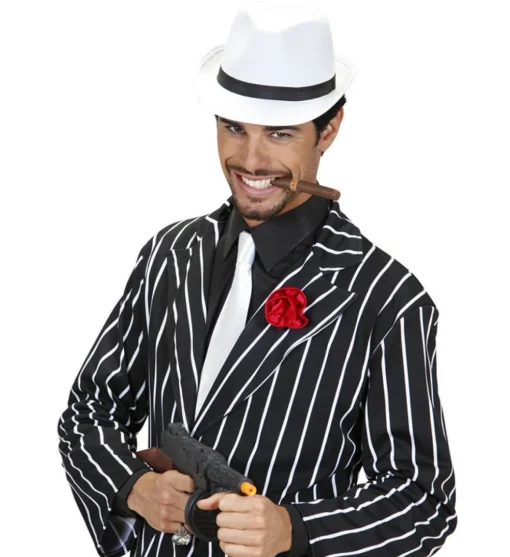 Fedora Gangsterhatt Hvit