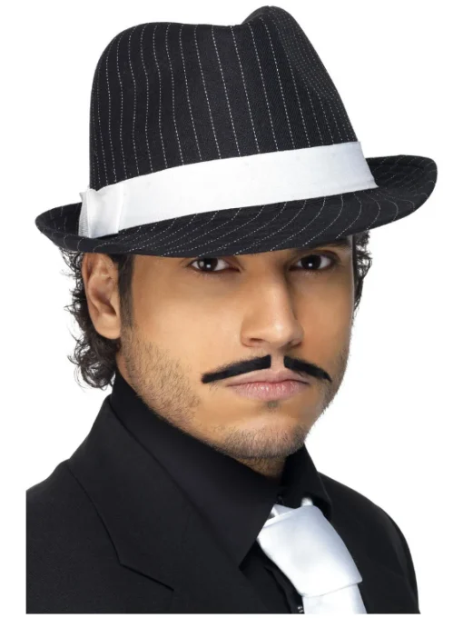 Fedora Gangsterhatt Svart og Hvit