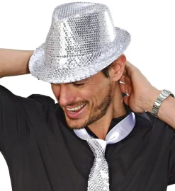 Fedorahatt Sølvpaljetter