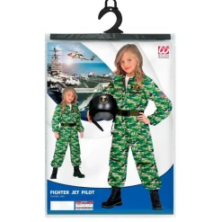 Fighter Pilot Barnekostyme Lysegrønn