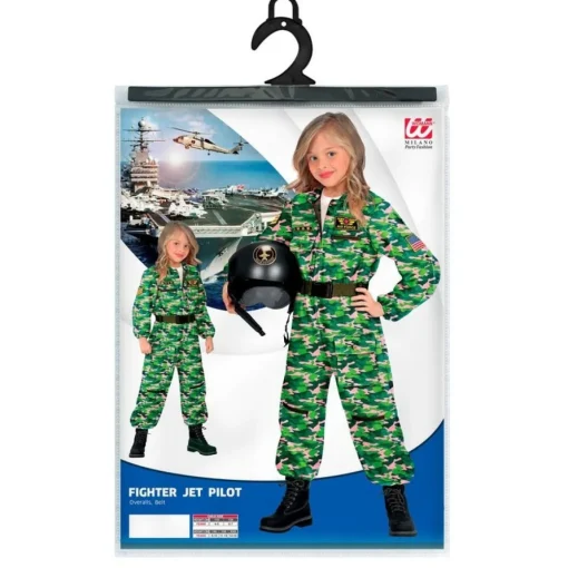 Fighter Pilot Barnekostyme Lysegrønn