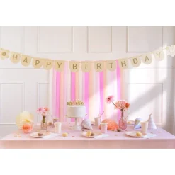 Filt Happy Birthday Girlander Lyserosa