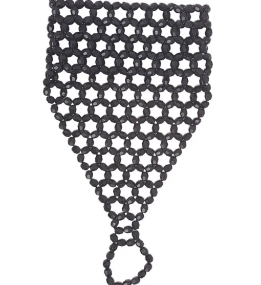 Fingerhanske Svarte Perler