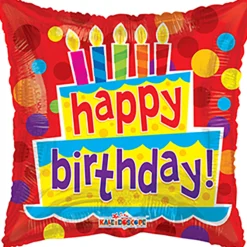 Firkantet Happy Birthday Folieballong