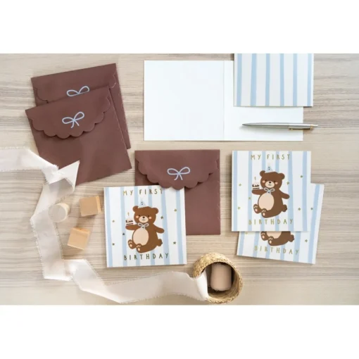 First Birthday Bamse Kort