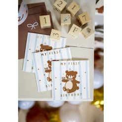 First Birthday Bamse Kort