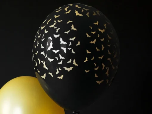 Flaggermus Ballonger Gull og Pastell Svart