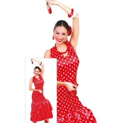 Flamenco Kjole Kostyme Rød