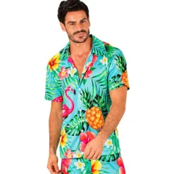 Flamingo Hawaiiskjorte Turkis