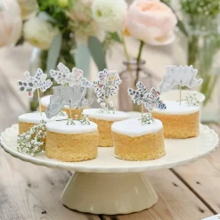Floral Blomster Team Bride Cupcake Kaketopper