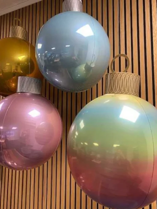 Folieballong Julekule Regnbue