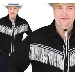 Frynsete Cowboyskjorte Svart og Hvit