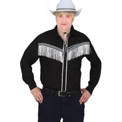 Frynsete Cowboyskjorte Svart og Hvit