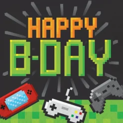 Gaming Party Happy B-day Servietter