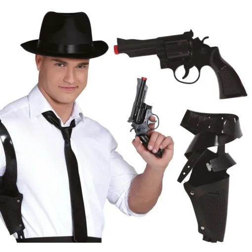 Gangster Lekepistol med Skulderhylster