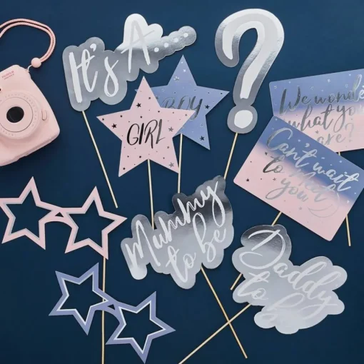 Gender Reveal Selfie Props