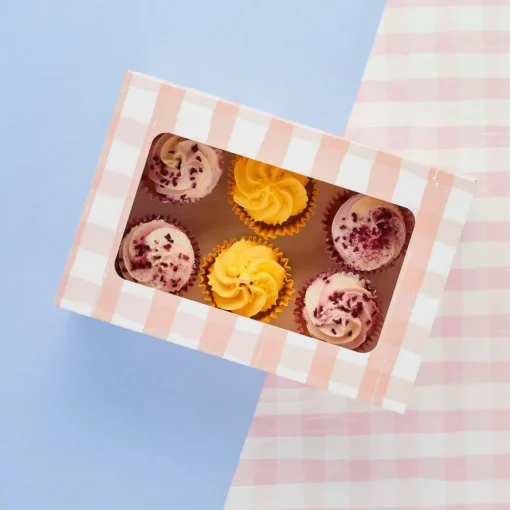 Gingham Cupcake Kakeeske Pastell