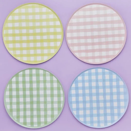 Gingham Tallerkener Pastell