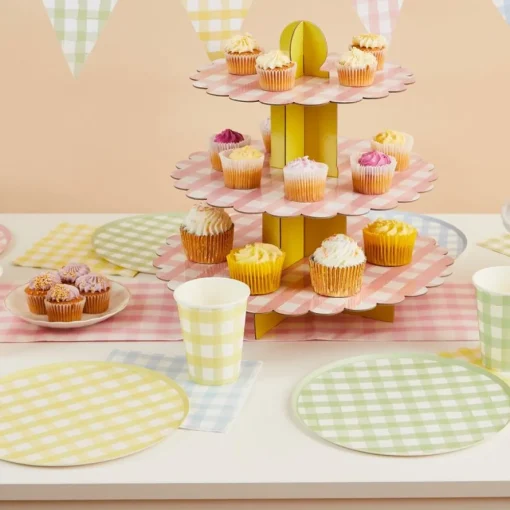 Gingham Tallerkener Pastell