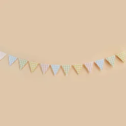 Gingham Vimpelbanner Pasetell