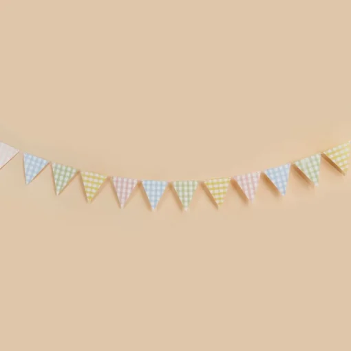 Gingham Vimpelbanner Pasetell