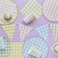 Gingham Vimpelbanner Pasetell
