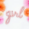 Girl Folieballong Gullrosa