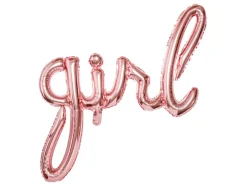 Girl Folieballong Gullrosa
