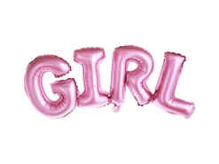 Girl Folieballong Rosa