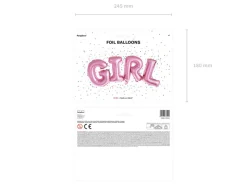 Girl Folieballong Rosa