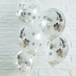 Gjennomsiktig Konfetti Ballonger Sølv