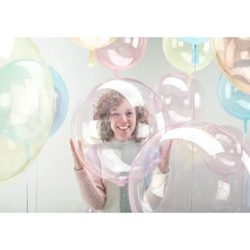Gjennomsiktig Rund Ballong Rosa