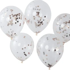 Gjennomsiktige Konfetti Ballonger Gullrosa