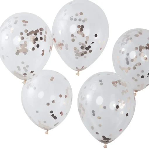 Gjennomsiktige Konfetti Ballonger Gullrosa