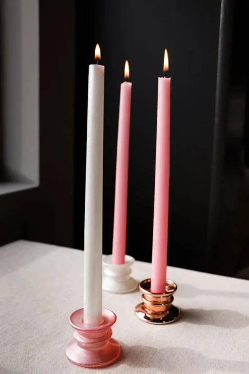 Glass Lysestake Rosa