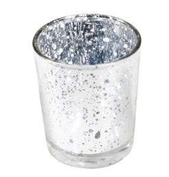 Glass Telysholder Metallisk Sølv