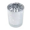 Glass Telysholder Metallisk Hvit
