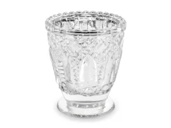 Glass Telysholder Sølv
